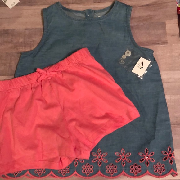 crown & ivy, the place Other - Crown & Ivy girls short set, blue/coral, size 5